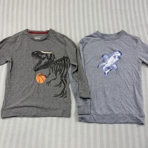 Cat Jack Craft Flow Boys Long Sleeve T Shirt Size 6-7 Basketball Trex Holo Shark